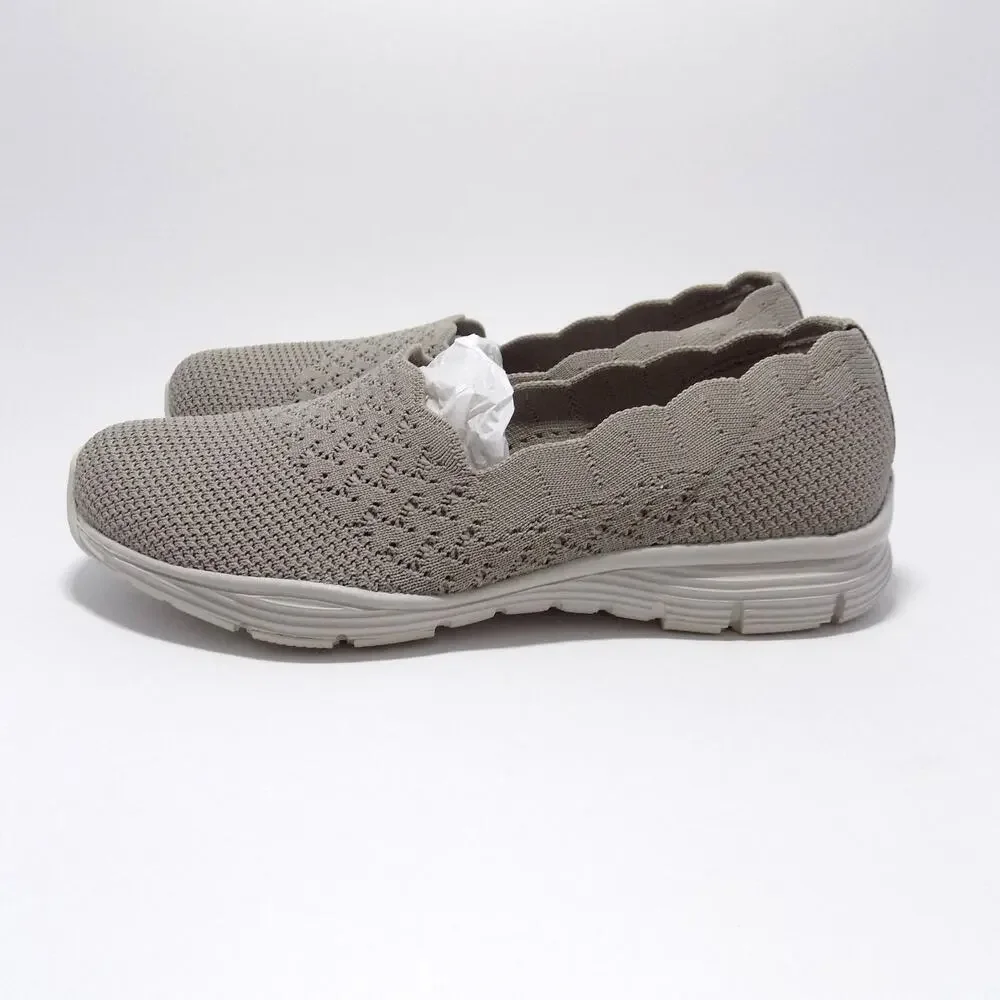 SKECHERS Seager Scallop Slipon Sneaker in Taupe Women's- Size 6.5 - Brand New